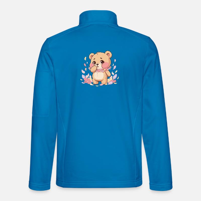 Delicate bear with flower wreath - Unisex Softshell Jacket - light blue