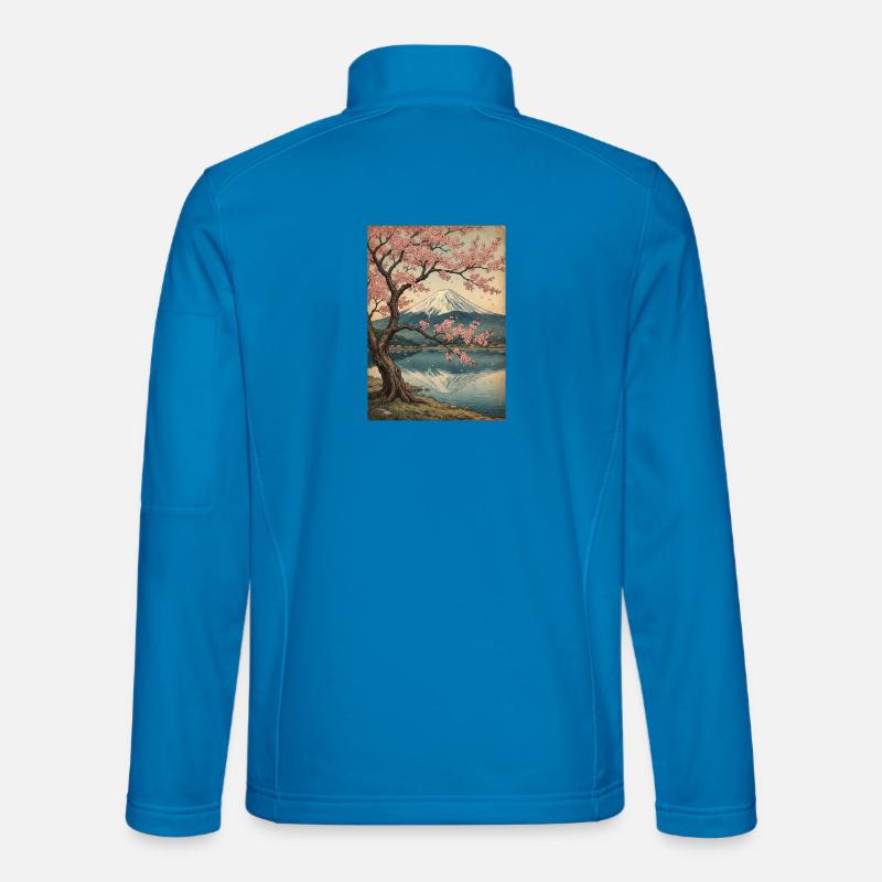 Cherry blossoms at Mount Fuji Unisex Softshell Jacket