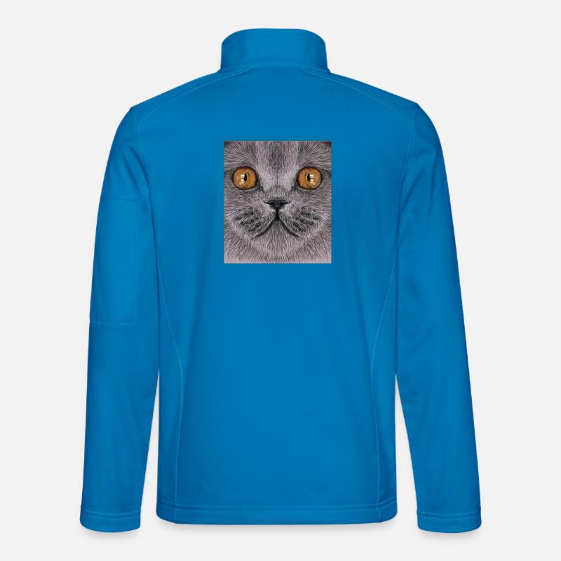 Britisch-Kurzhaar-Katze - Unisex Softshelljacke - Lichtblau