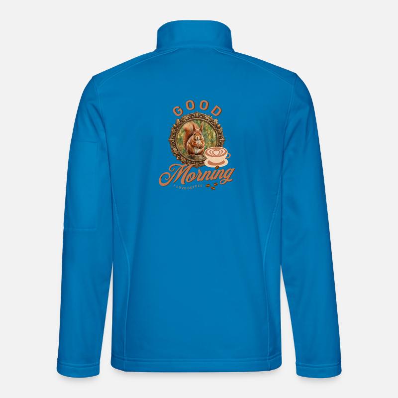 Morning coffee with squirrels - Unisex Softshell Jacket - light blue