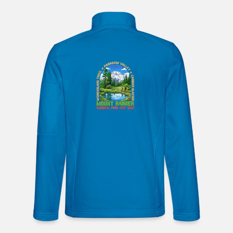 Mount Rainier Nationalpark Panorama - Unisex Softshelljacke - Lichtblau
