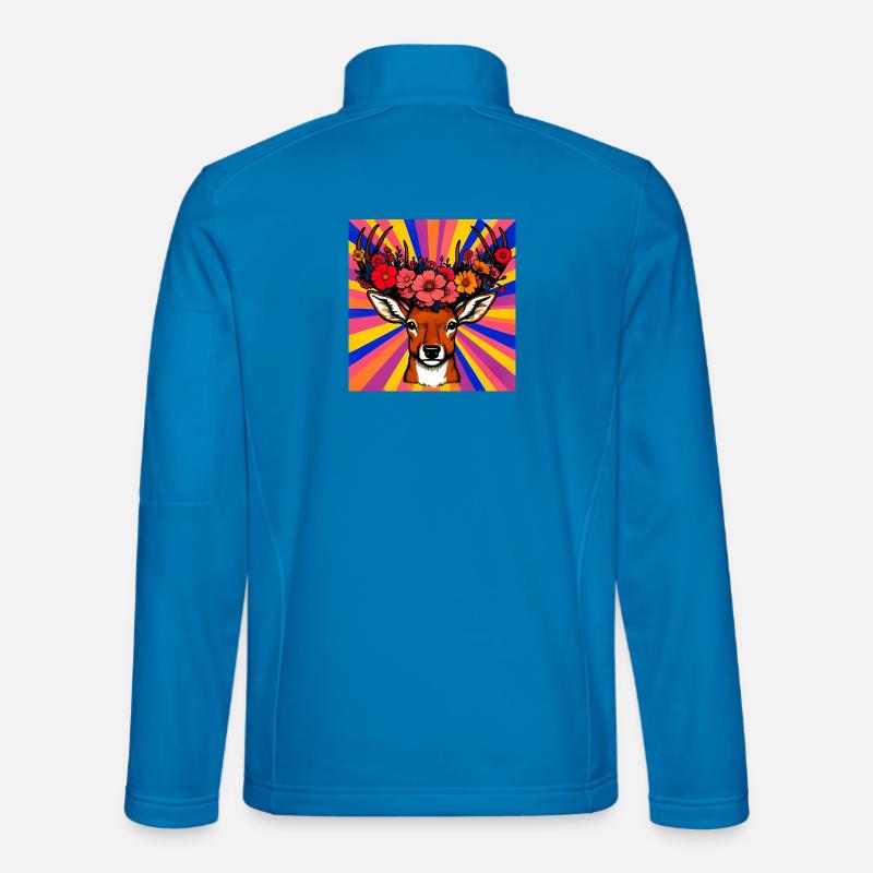 Cerf aux fleurs - Veste en tissu softshell Unisexe - bleu clair