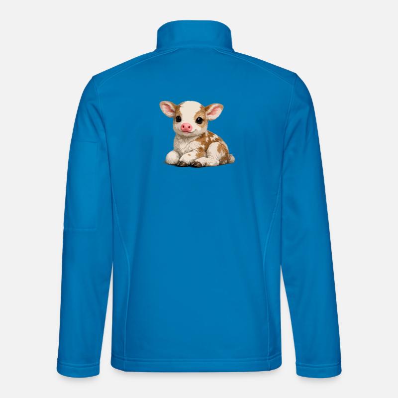 Süßes Kalb-Kuscheltier - Unisex Softshelljacke - Lichtblau