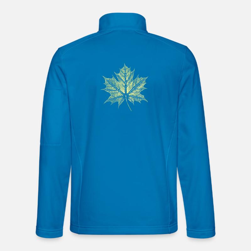 Feuille d’érable / Botanique - Naturelle - Veste en tissu softshell Unisexe - bleu clair