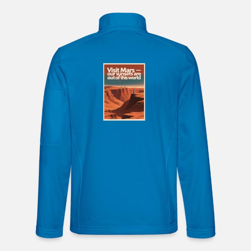 Visiter Mars | Tournée spatiale rétro - Veste en tissu softshell Unisexe - bleu clair
