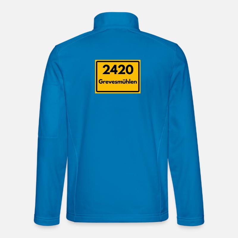 ANCIEN CODE POSTAL RETRO 2420 GREVESMÜHLEN - Veste en tissu softshell Unisexe - bleu clair