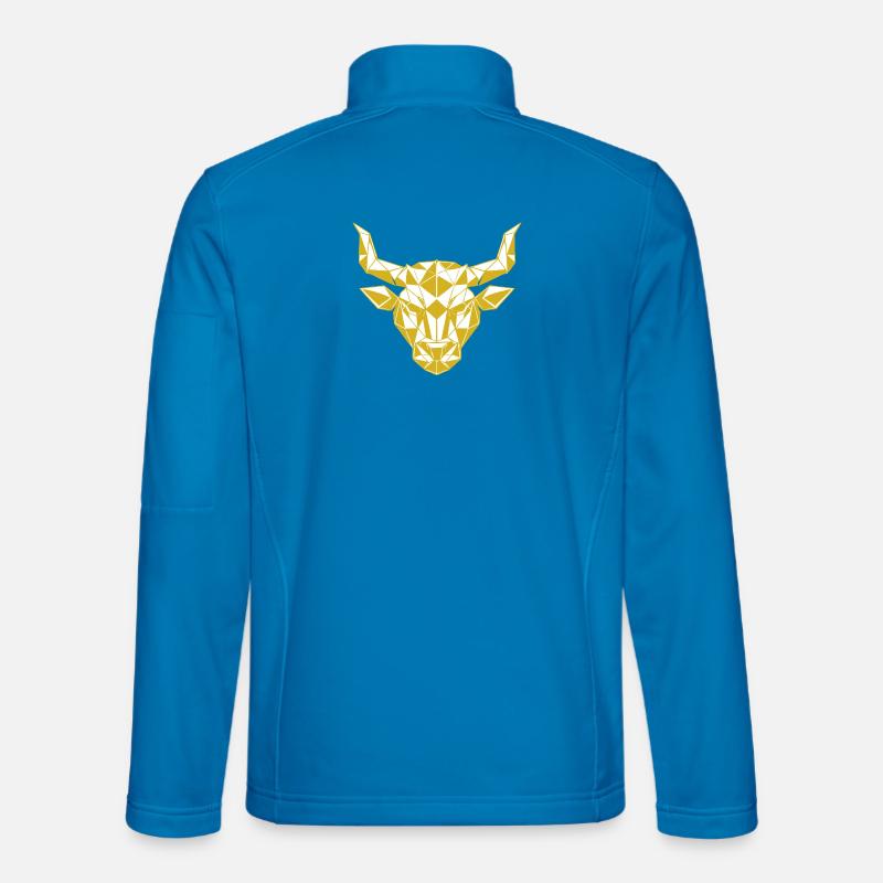 Geometric Gold Bull Head - Unisex Softshell Jacket - light blue