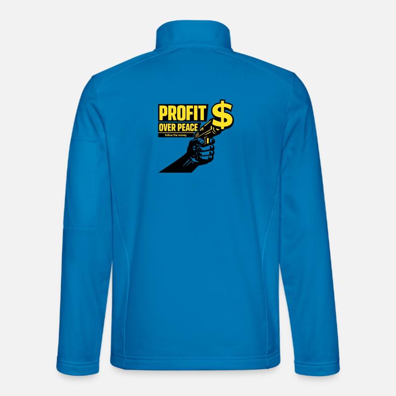 Profit Over Peace Satire - Unisex Softshell Jacket - light blue