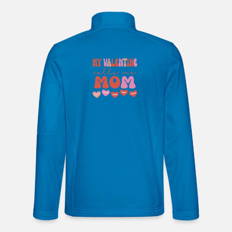My Valentine Calls Me Mom - Unisex Softshell Jacket - light blue