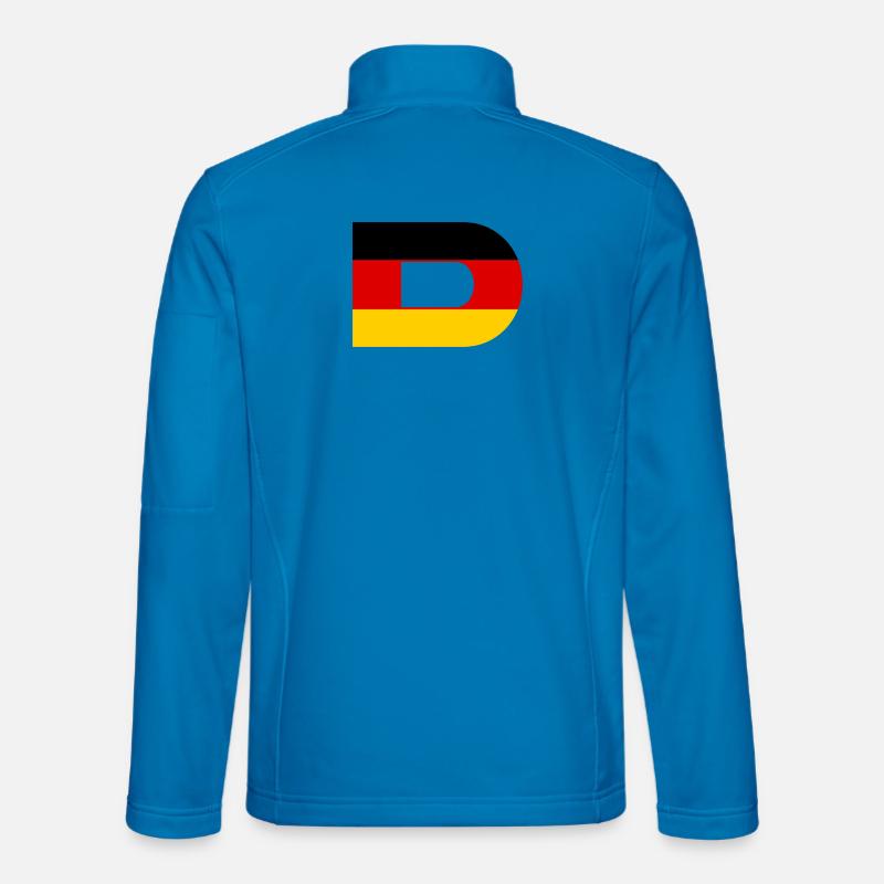 D- Germany Flag Style - Unisex Softshell Jacket - light blue