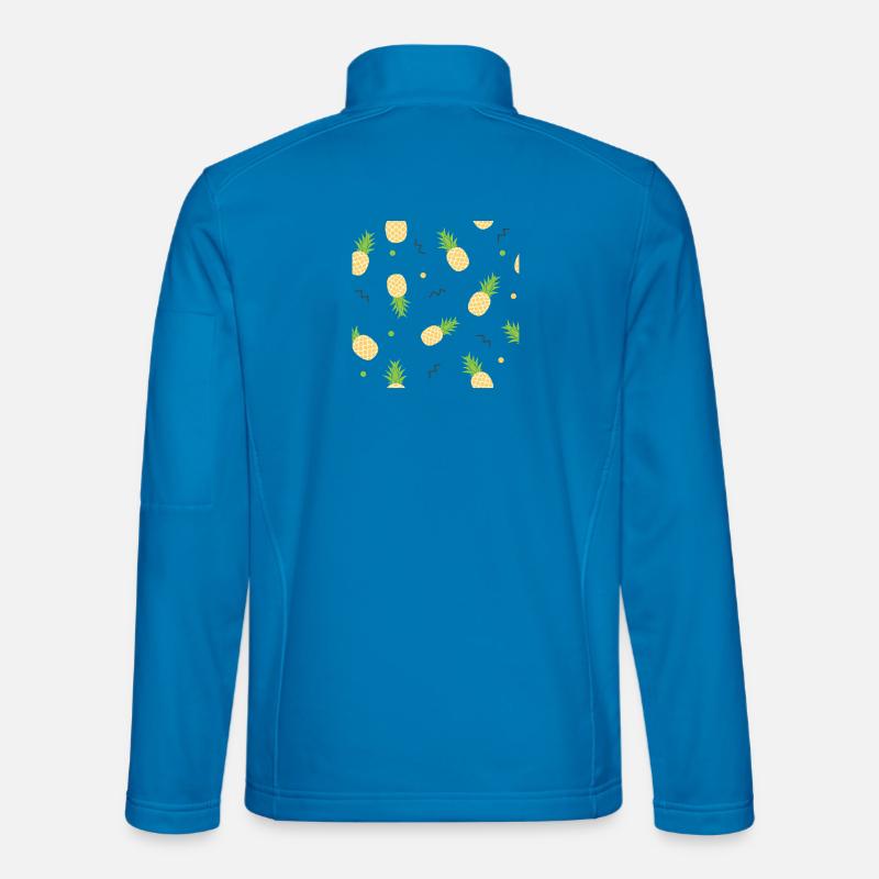 Ananasgelbes Muster - Unisex Softshelljacke - Lichtblau