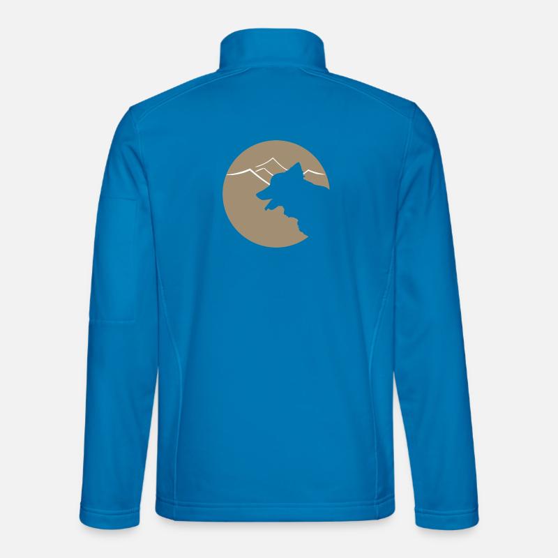 Hundsilhouette im Gebirge oder Dünen - Unisex Softshelljacke - Lichtblau