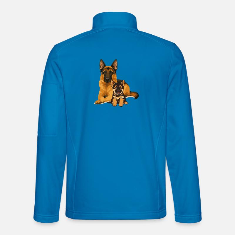 Dog Duo: Shepherd & Chihuahua - Unisex Softshell Jacket - light blue