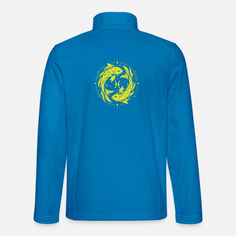 Fische Symbol – Sanft & Modern - Unisex Softshelljacke - Lichtblau