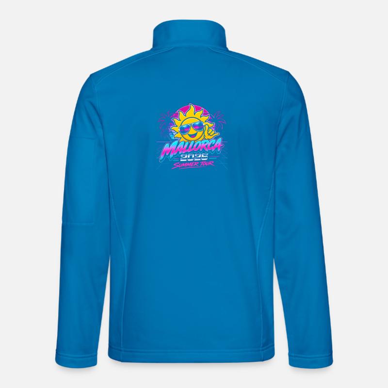 Mallorca Retro Neon Sonnenbild Unisex Softshelljacke