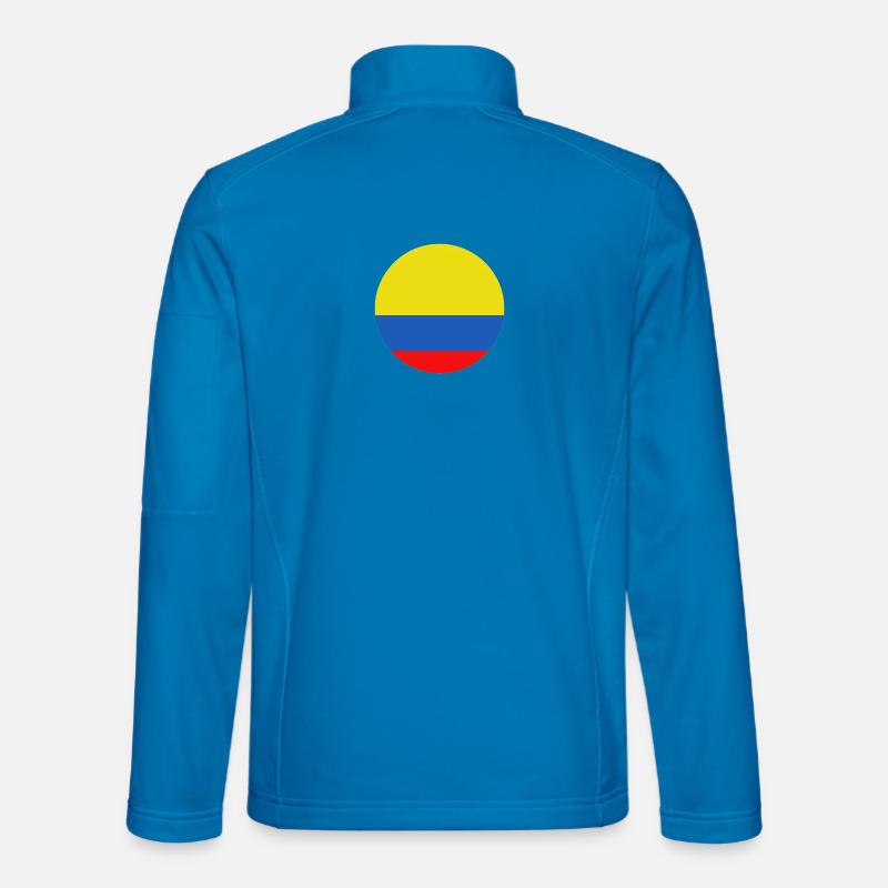 Kolumbien-Runde Flagge - Unisex Softshelljacke - Lichtblau