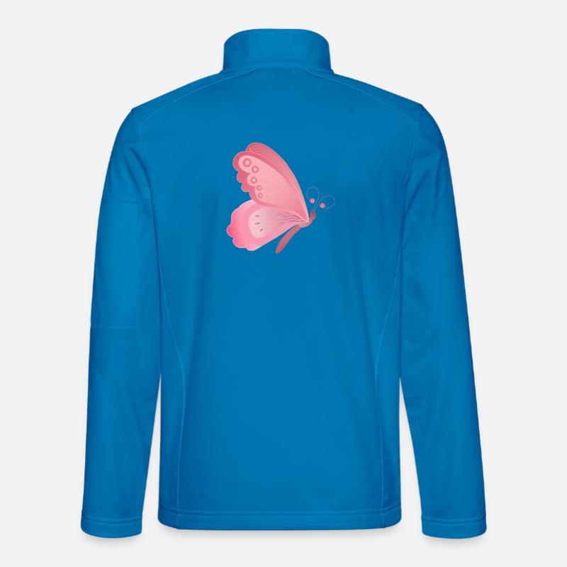 Pink Butterfly Wing Design - Unisex Softshell Jacket - light blue