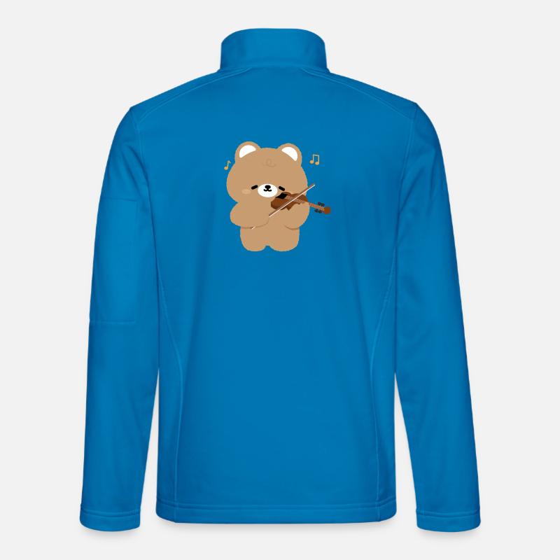 Bear Violinist Charm - Unisex Softshell Jacket - light blue