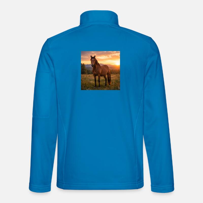 Horse at sunset - Unisex Softshell Jacket - light blue