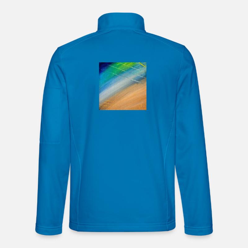 Farbfluss und Goldlinien - Unisex Softshelljacke - Lichtblau