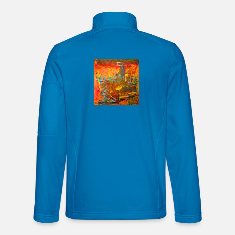 Feuerfarbenes Abstraktbild - Unisex Softshelljacke - Lichtblau