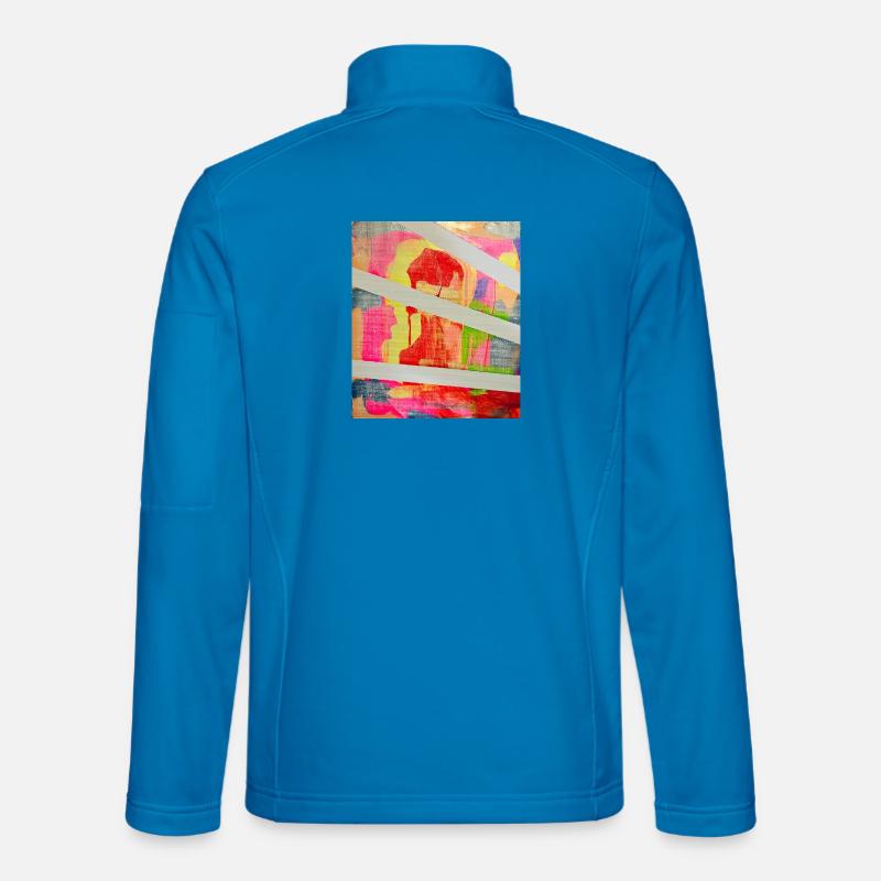 Neonfarben Abstrakte Streifenkunst - Unisex Softshelljacke - Lichtblau