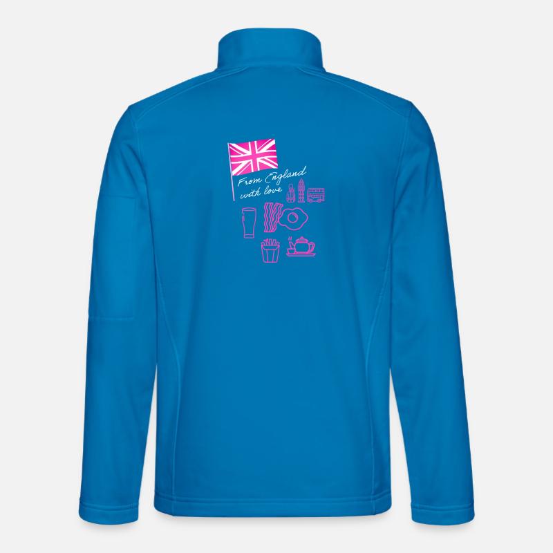 EXANGLIA (Pink + White Text) - Unisex Softshell Jacket - light blue
