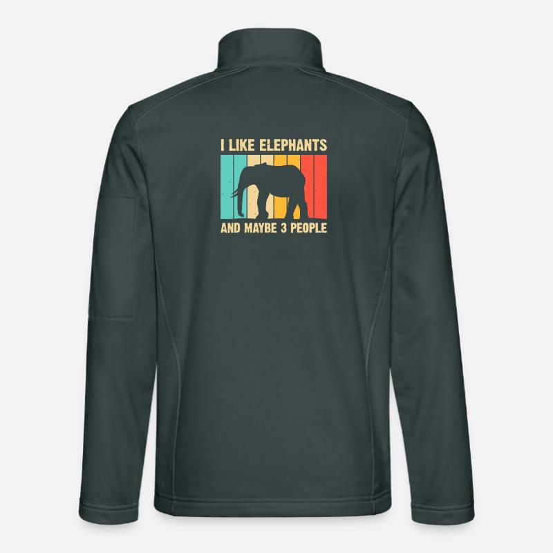 Elephant Silhouette on Rainbow Stripes Unisex Softshell Jacket