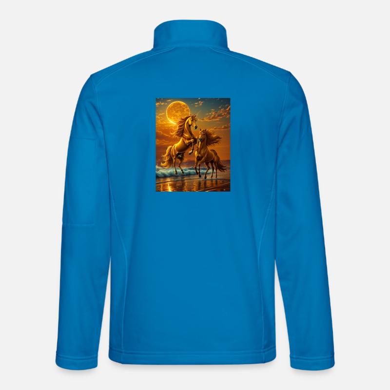 Moonlight hooves at the evening sea - Unisex Softshell Jacket - light blue