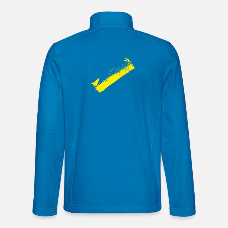 Brush Style Stripe - Diagonal Yellow - Unisex Softshell Jacket - light blue