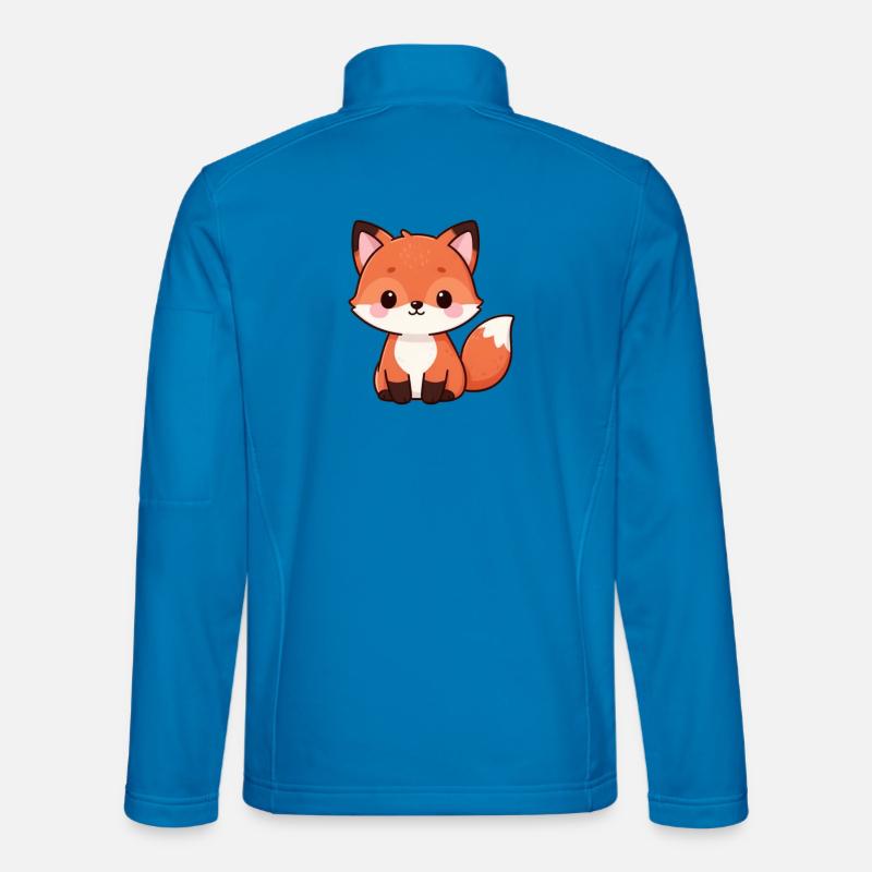 Cute Fox Kawaii Gift - Unisex Softshell Jacket - light blue