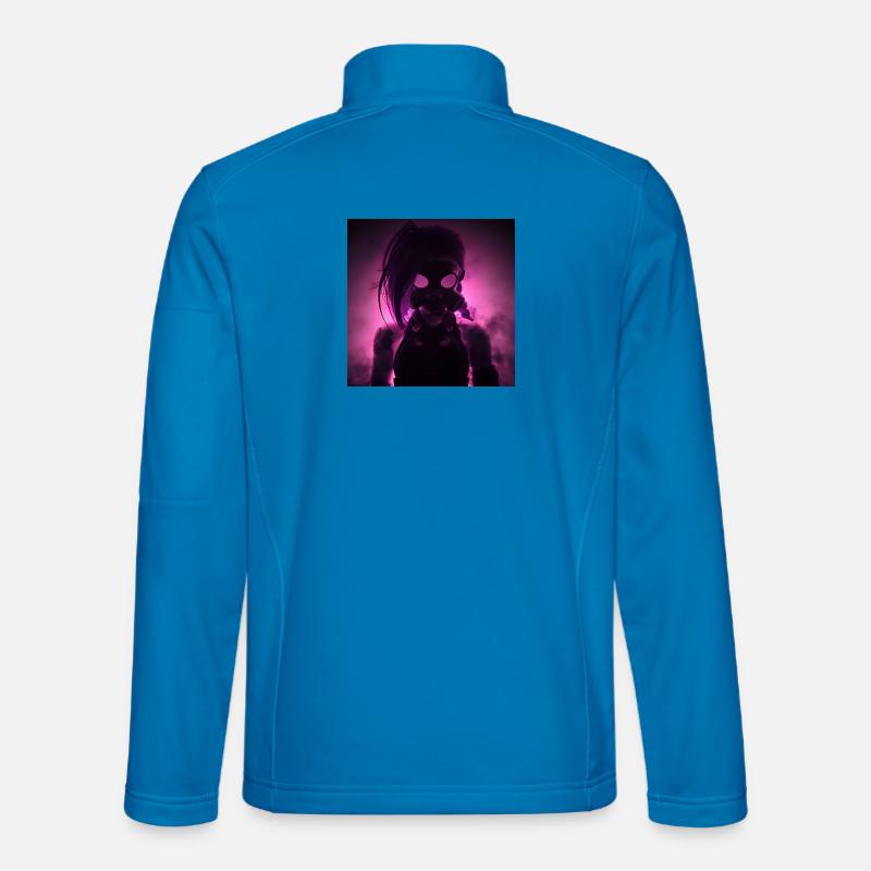 Neon gas mask in night light - Unisex Softshell Jacket - light blue