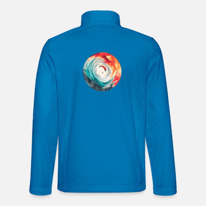 Geometrischer Wirbel Paragliding - Unisex Softshelljacke - Lichtblau