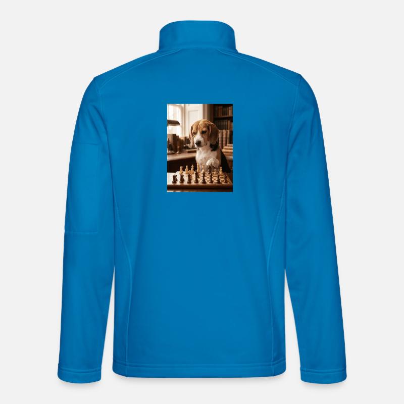 Beagle dog playing chess - Unisex Softshell Jacket - light blue