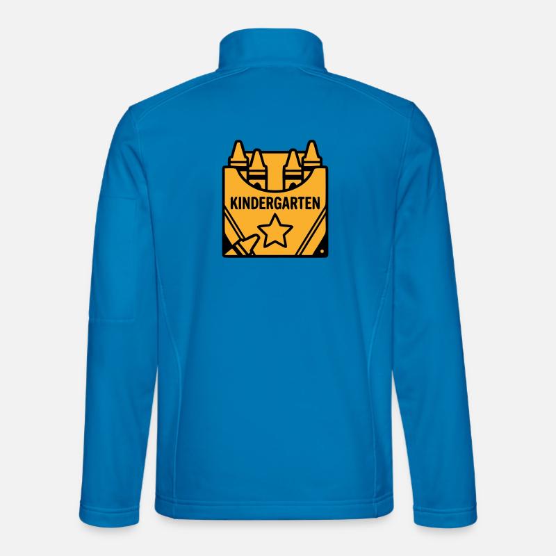 Crayons Kindergarten Logo - Unisex Softshell Jacket - light blue