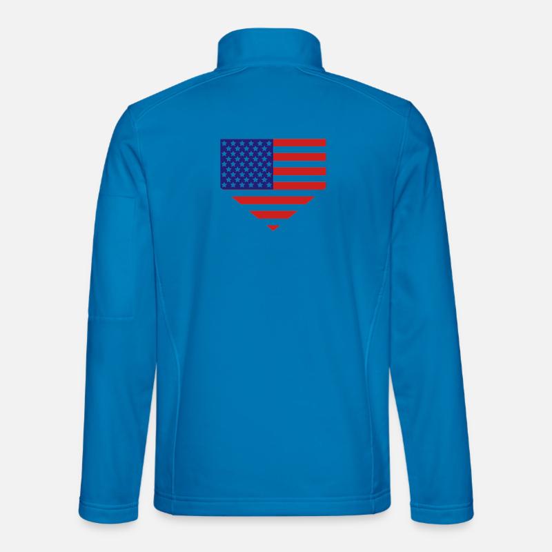 Drapeau américain au marbre Veste en tissu softshell Unisexe