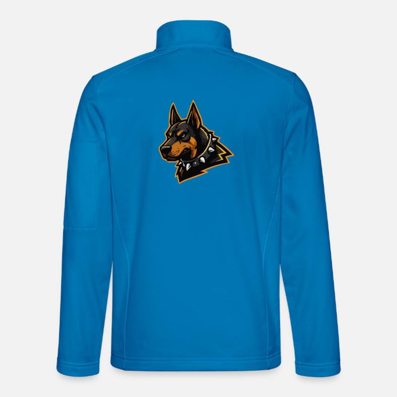 Doberman with spiked collar - Unisex Softshell Jacket - light blue