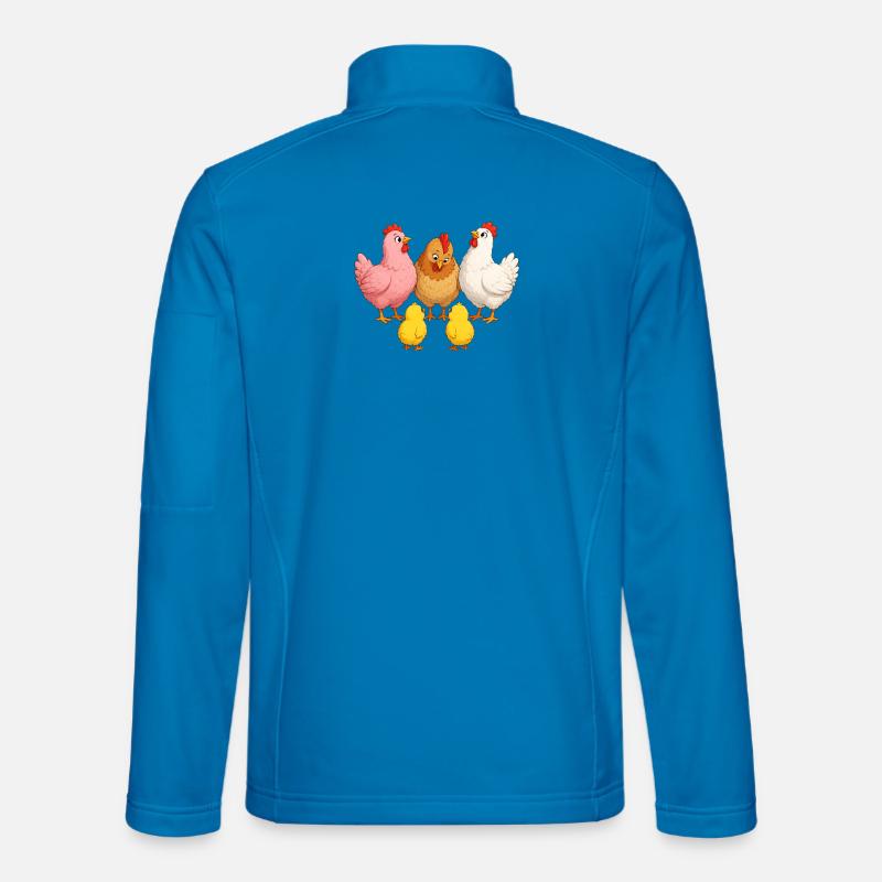 Hühner mit Kücken - Unisex Softshelljacke - Lichtblau