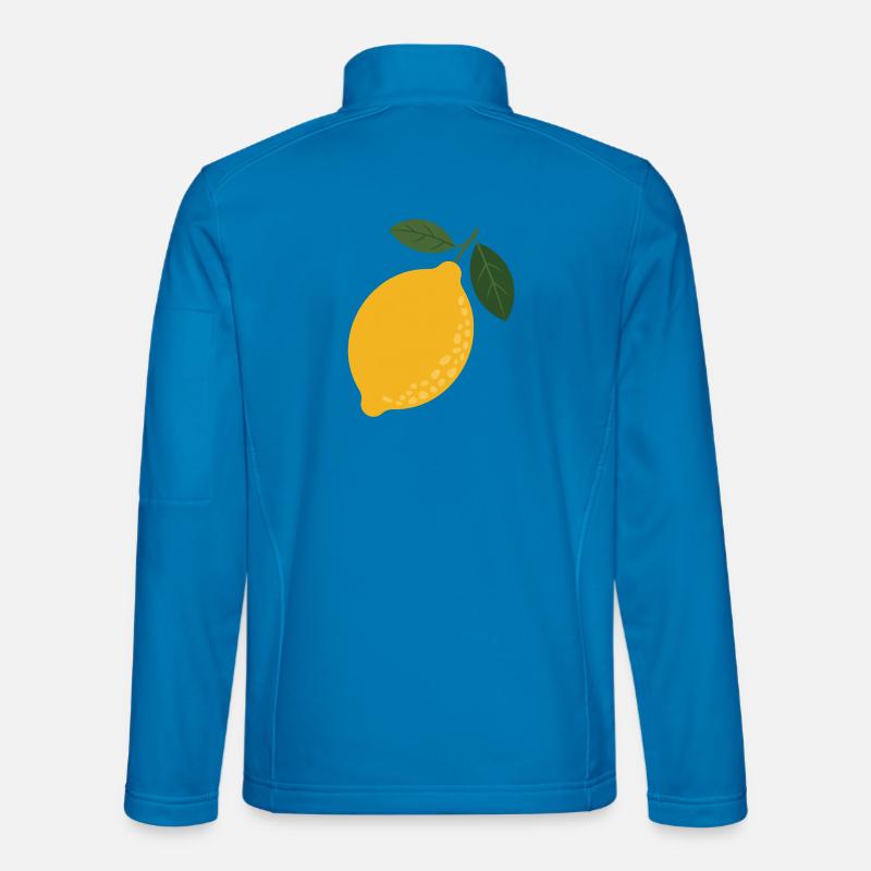Citrus Sunshine Lemon Illustration - Unisex Softshell Jacket - light blue