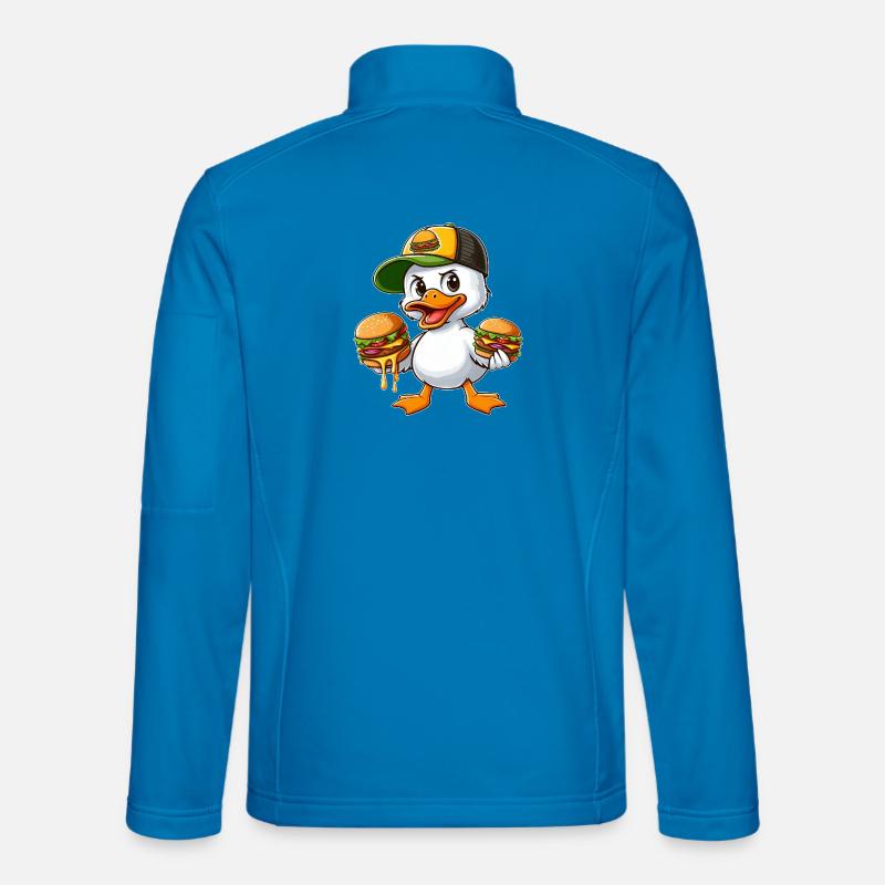 Funny Duck Hamburger Fast Food Drawing - Unisex Softshell Jacket - light blue