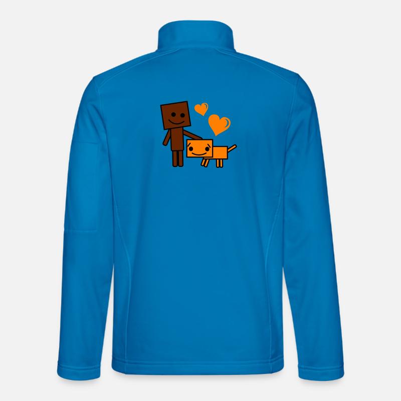 Herzfreund Cartoonhund und Kumpan - Unisex Softshelljacke - Lichtblau