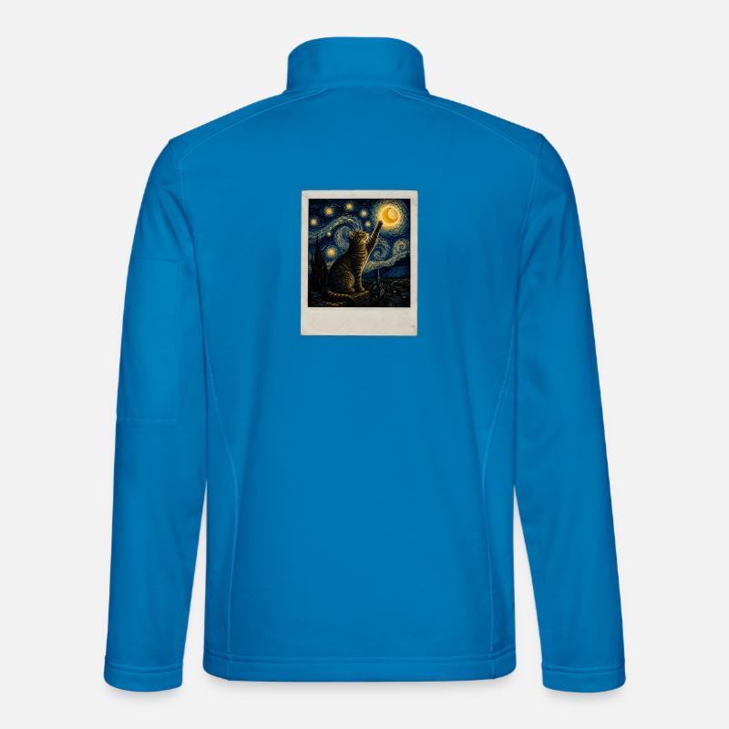 Sternenkatze im Nachtstil - Unisex Softshelljacke - Lichtblau