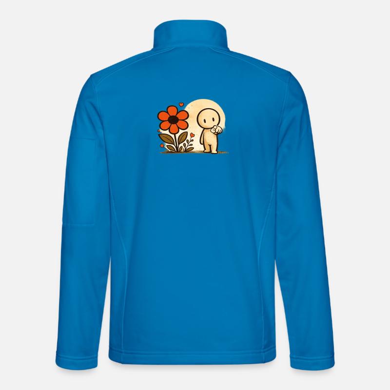 Der kleine Gedanke | Blume - Unisex Softshelljacke - Lichtblau