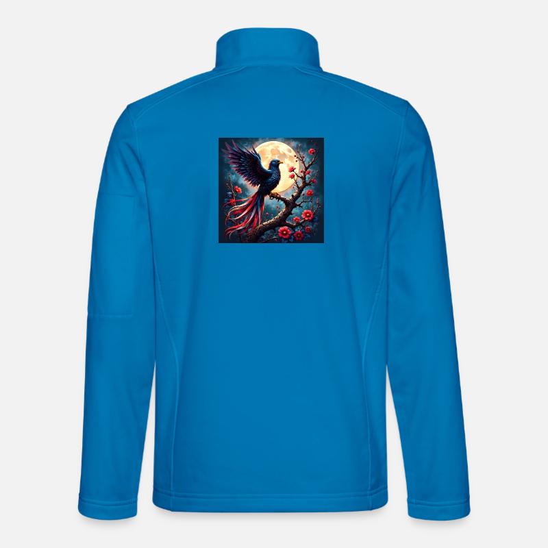 Blue Phoenix Under Full Moon - Unisex Softshell Jacket - light blue