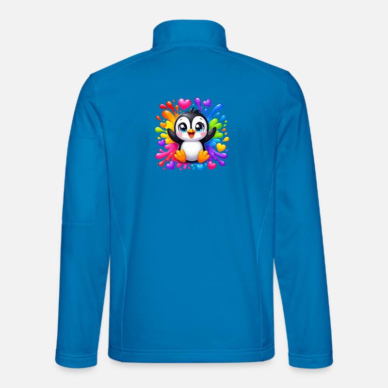 Éclaboussure de cœurs couleur de pingouin Veste en tissu softshell Unisexe