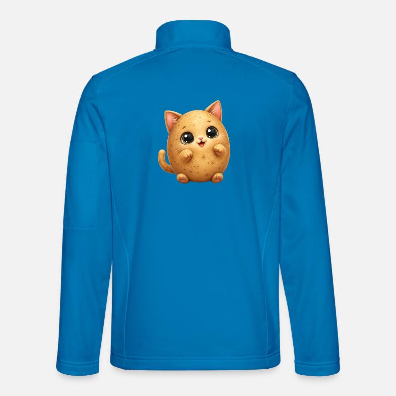 Cute Potato Cat - Unisex Softshell Jacket - light blue