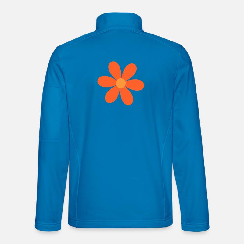 Orange Blossom Daisy Design - Unisex Softshell Jacket - light blue