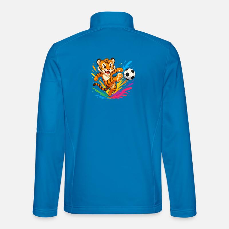 Tiger Kick Ball Farbexplosion - Unisex Softshelljacke - Lichtblau