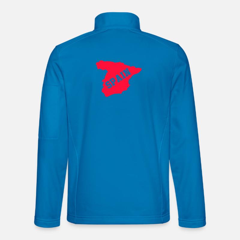 Spanien Silhouette mit diagonaler SPAIN - Unisex Softshelljacke - Lichtblau