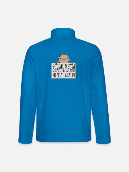 Social Media Seriously Harms Mental Health Saying - Unisex Softshell Jacket - light blue - Back